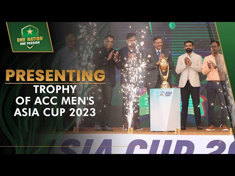 The glittering ACC Men's #AsiaCup2023 trophy is unveiled in Lahore ?✨