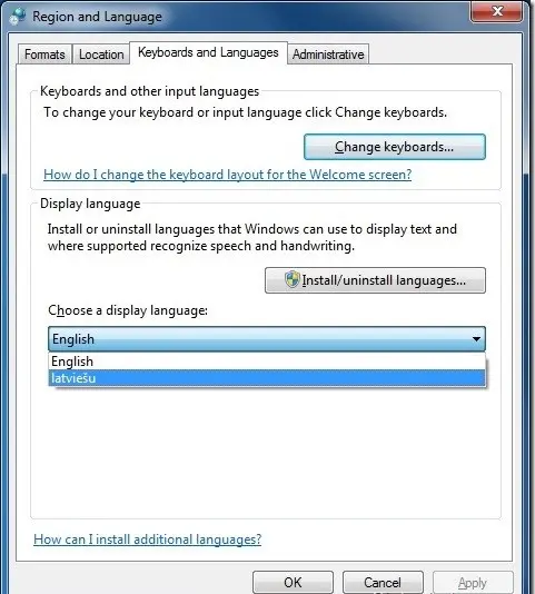 Windows 7 Language