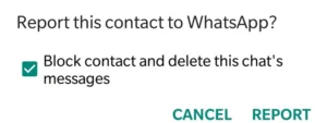 WhatsApp Report Feature