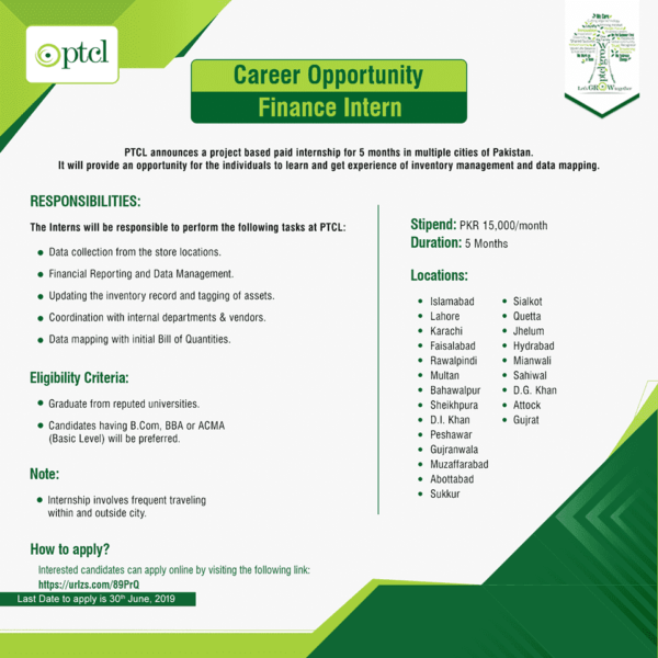  PTCL Internship 2019