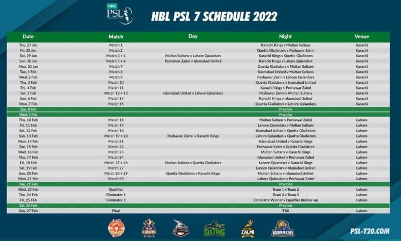 psl 2022 schedule