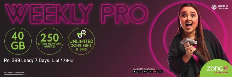 Zong Weekly Pro 40GB Offer