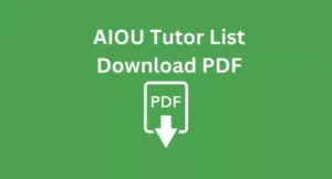 AIOU Tutor List 