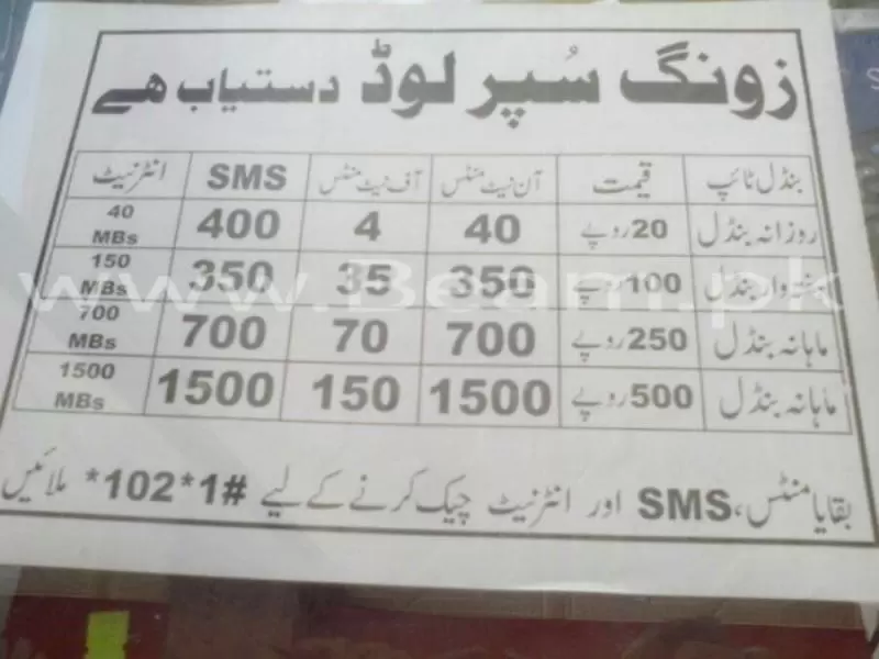 Zong Brings Super Card/Load Offer