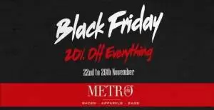 Metro Shoes Black Friday Sale offers upto 20% OFF