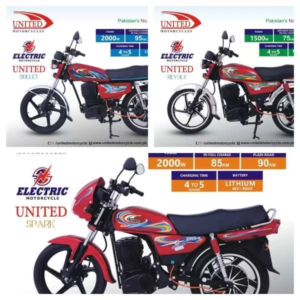 United Launched 3 New Electric Bikes in Pakistan